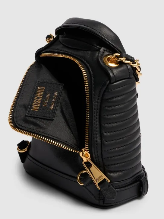 Moschino   Biker nappa leather backpack 