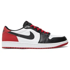 Nike Air Jordan 1 Retro Low OG Black Toe, White/Red/Black