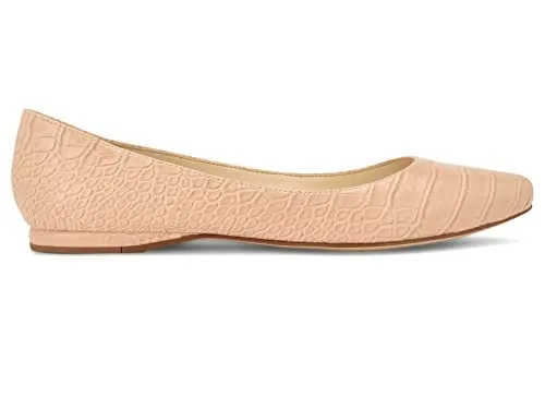 NINE WEST Speakup Flat Warm Blush Crocodile