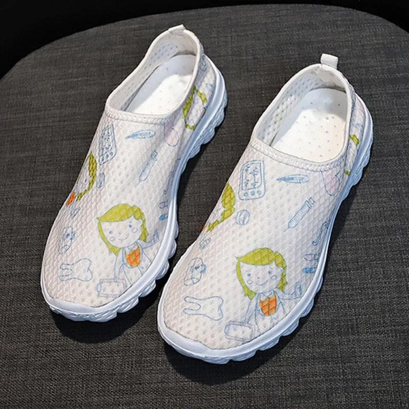 Nurse Medical Icons Slip-on Sneakers