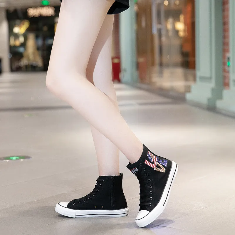 Owlkay Fashion Versatile High Top Canvas Shoes