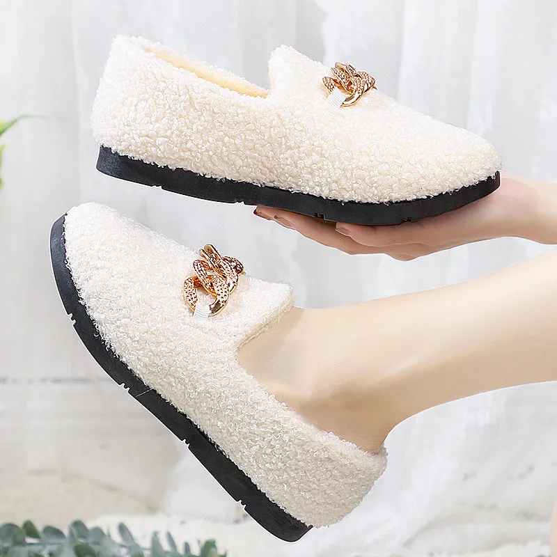 Owlkay Warm and Cozy Slip-On Women's Furry Shoes