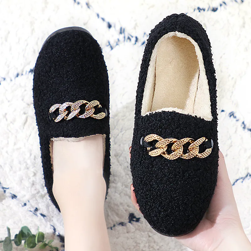 Owlkay Warm and Cozy Slip-On Women's Furry Shoes