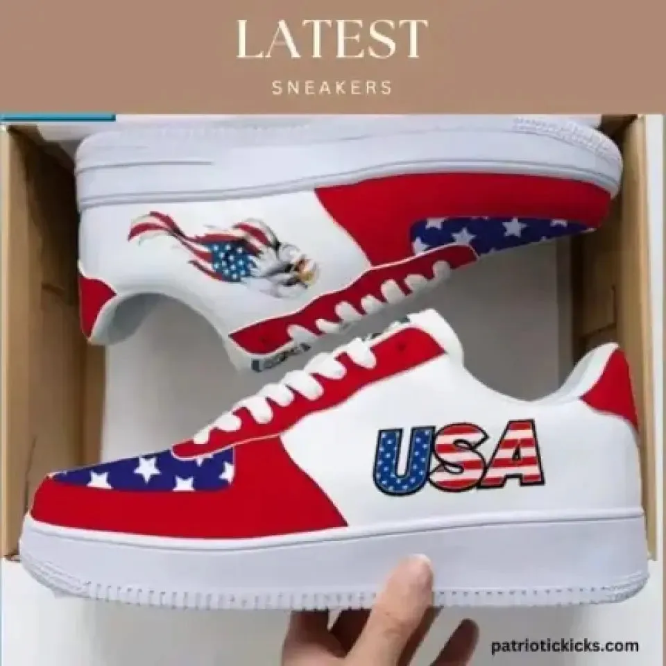 Personalized Patriotic Latest Sneaker, Custom Comfortable Sneaker, USA Flag Shoes