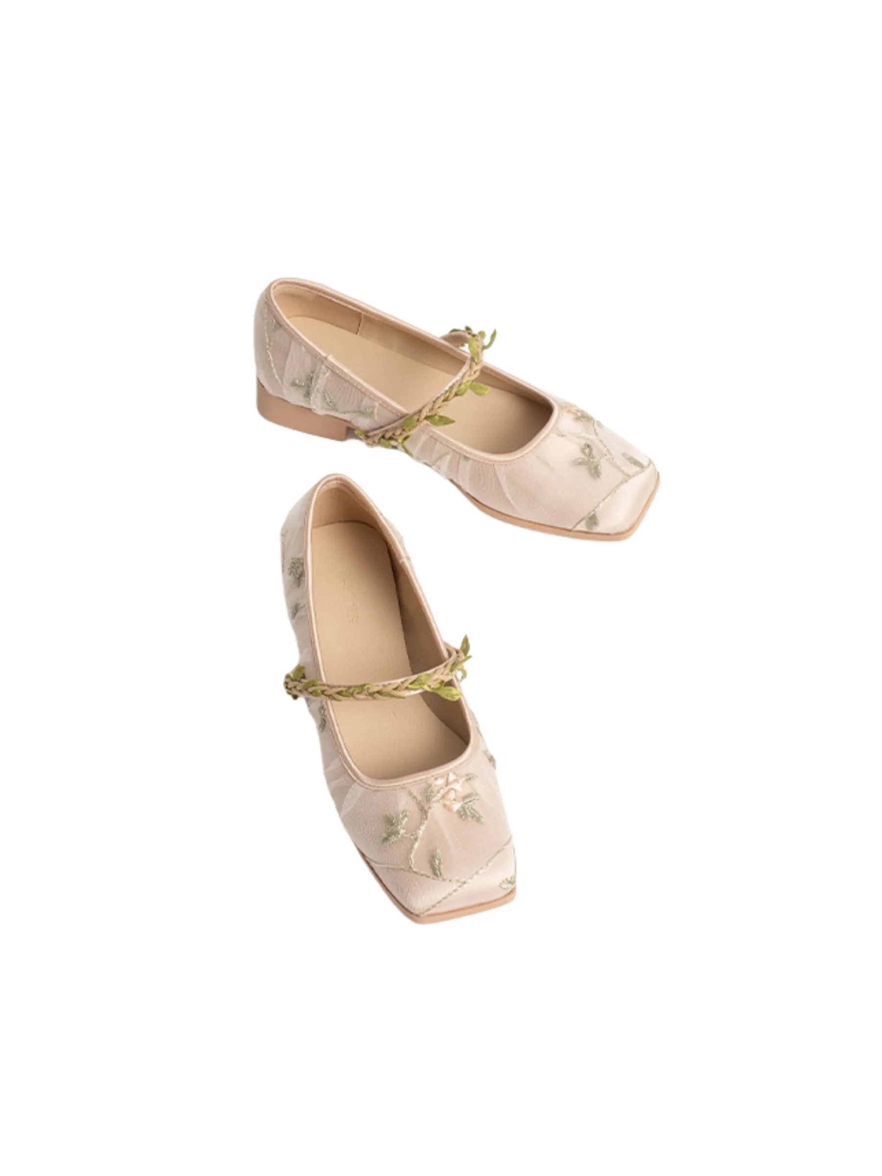 Seren Floral Square-Toe Flats