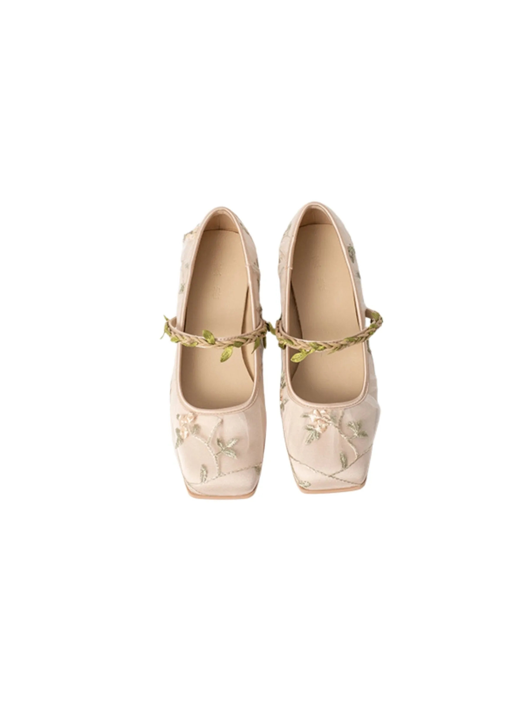 Seren Floral Square-Toe Flats