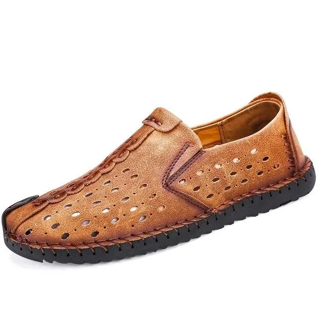 Summer Comfortable Quality Split Leather Moccasin Shoes