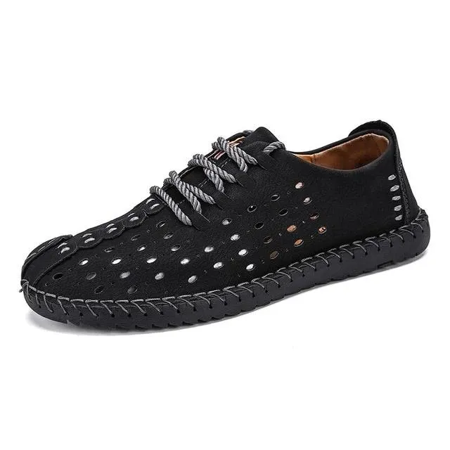 Summer Comfortable Quality Split Leather Moccasin Shoes