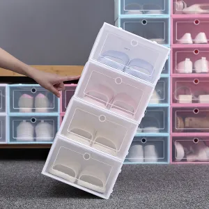 versatile 2Pcs Shoes Organizer Drawer Type Large Capacity Plastic Storage Cabinet Container for Cloakroom