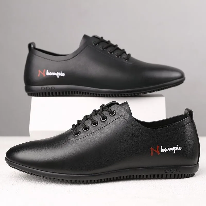 Versatile comfortable driving shoes non-slip breathable men's leather shoes casual shoes