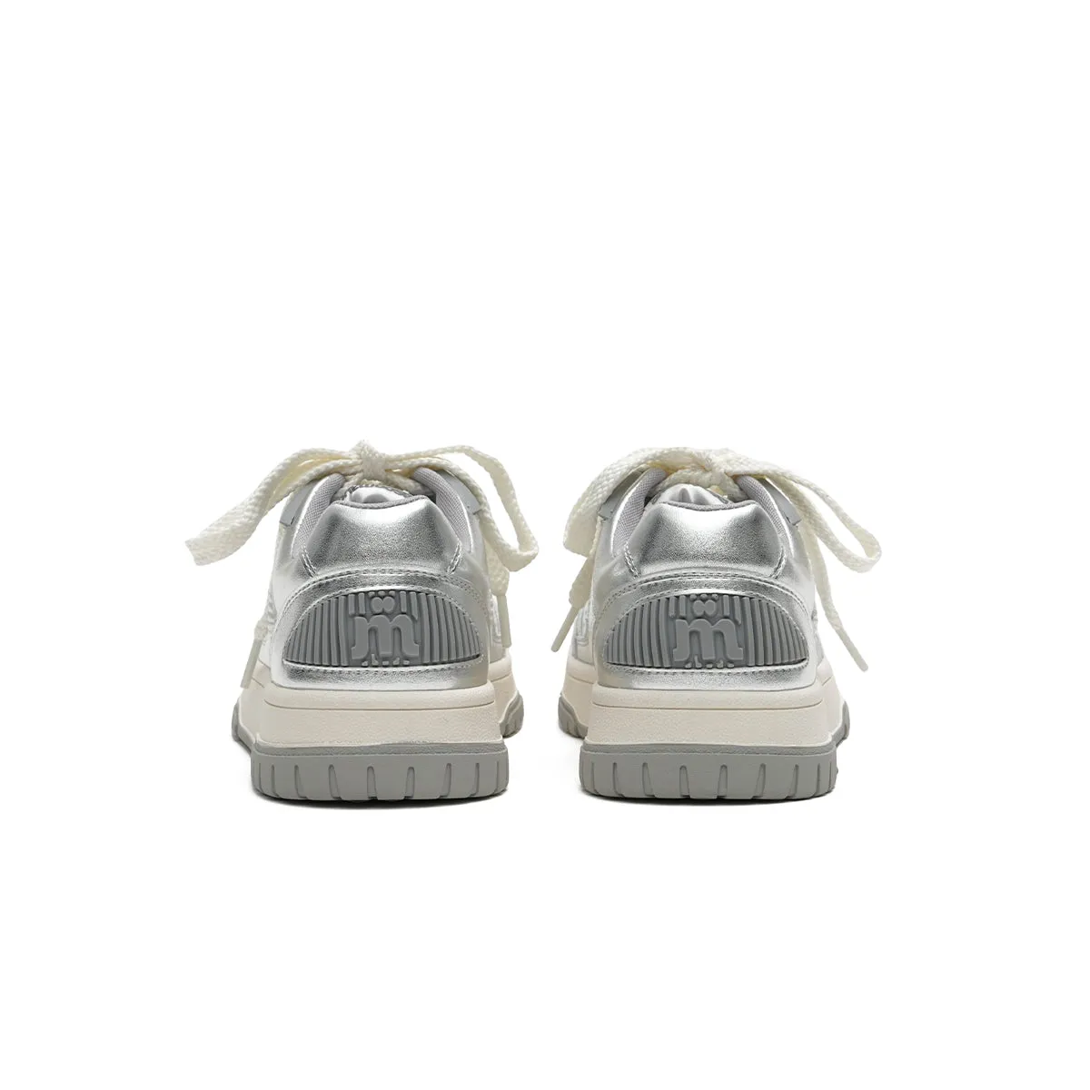 Versatile Silver Tennis Sneakers