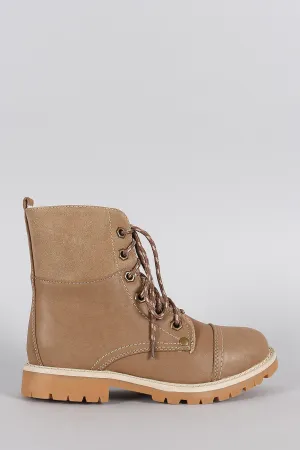 Warm Faux Shearling Lug Work Boots