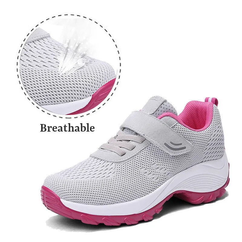 Women's Comfortable Woven Knit Sneakers  rubber