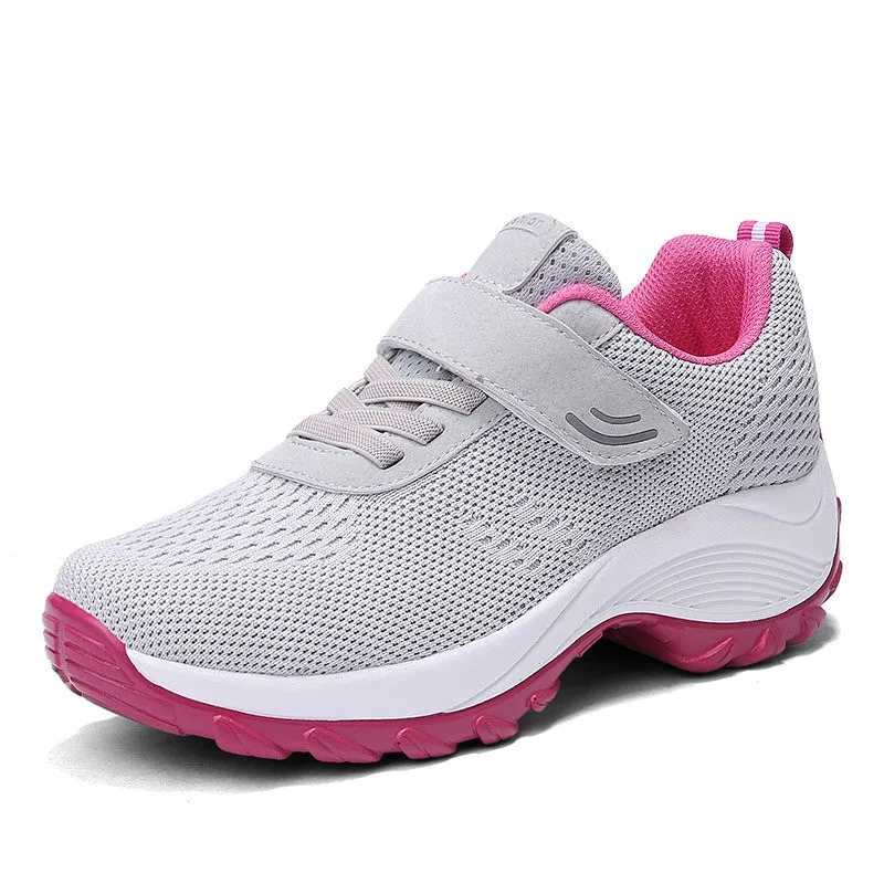 Women's Comfortable Woven Knit Sneakers  rubber