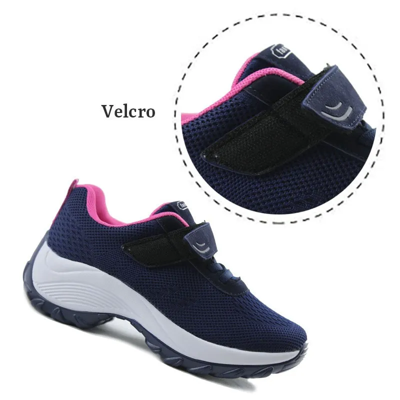 Women's Comfortable Woven Knit Sneakers  rubber